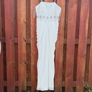 Sally Bridal Wedding Gown Elegant White Backless Dress Embellishments Size L